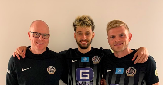 Svenni, Jandro og Bassi eftir sigurleik gegn Leikni Fáskrúðsfirðri