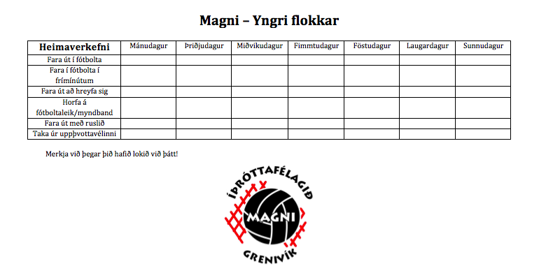 Heimaæfing - 9. nóvember