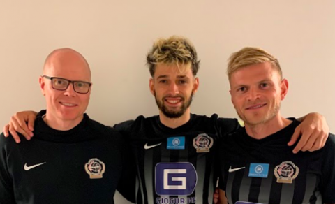 Svenni, Jandro og Bassi eftir sigurleik gegn Leikni Fáskrúðsfirðri